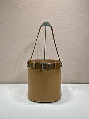 Prada Bucket Bag Belt Buckle Leather Caramel 26.5x29x18cm - 1