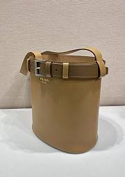 Prada Bucket Bag Belt Buckle Leather Caramel 26.5x29x18cm - 6