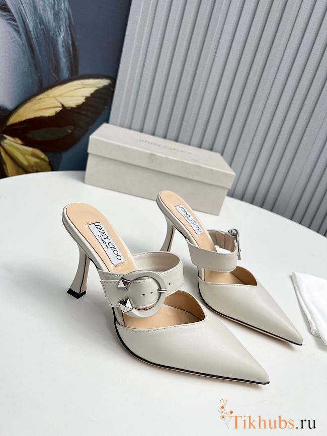 Jimmy Choo Magie 90 White Mule - 1