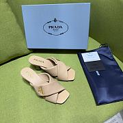 Prada Natural 65mm Padded Beige Mules - 1
