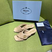 Prada Natural 65mm Padded Beige Mules - 3