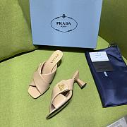 Prada Natural 65mm Padded Beige Mules - 2