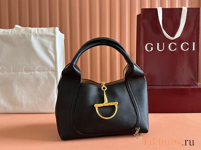 Gucci Softbit Medium Top Handle Bag Black 27.5x21x16cm - 1