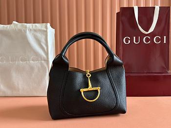 Gucci Softbit Medium Top Handle Bag Black 27.5x21x16cm