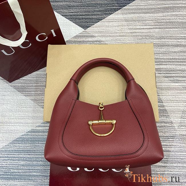 Gucci Softbit Medium Top Handle Bag Red 27.5x21x16cm - 1