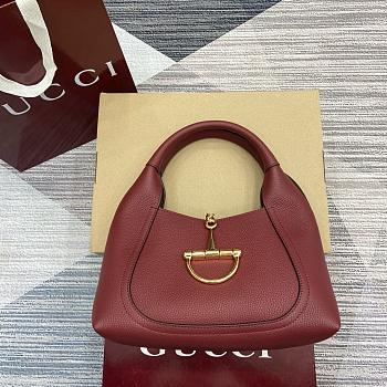 Gucci Softbit Medium Top Handle Bag Red 27.5x21x16cm