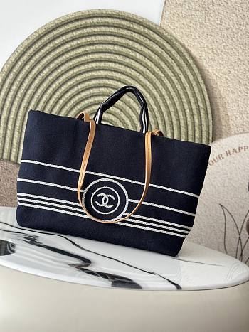 Chanel Large Coco Mark Denim Shoulder Tote Bag 38x29x15cm