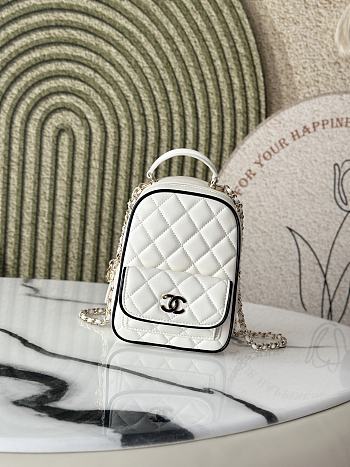 Chanel 25p Backpack White Lambskin 18x13x9cm
