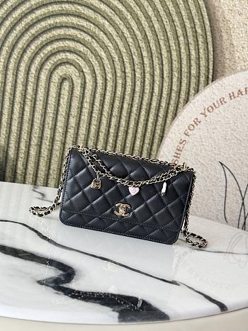 Chanel 25P Wallet On Chain Woc Black Lambskin 19.5x13x3.5cm