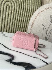 Chanel Top Handle Vanity Case Pink Caviar 17x8x9.5cm - 5