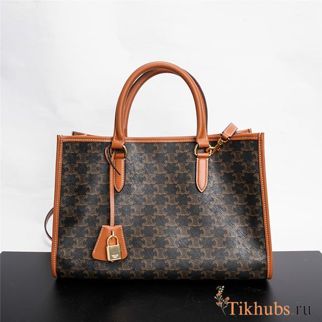 Celine Mini Horizontal Cabas Triomphe Brown 35x22x7cm - 1
