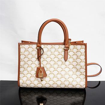 Celine Mini Horizontal Cabas Triomphe White 35x22x7cm