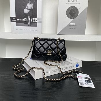 Chanel Clutch With Strap Black Lambskin 16.5x10x5cm