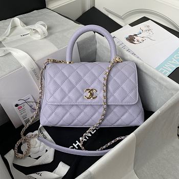 Chanel Coco Handle Flap Bag Light Purple Caviar Gold 24cm