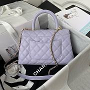 Chanel Coco Handle Flap Bag Light Purple Caviar Gold 24cm - 4