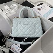 Chanel Coco Handle Flap Bag Light Blue Caviar Gold 24cm - 5