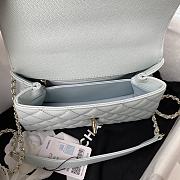 Chanel Coco Handle Flap Bag Light Blue Caviar Gold 24cm - 4