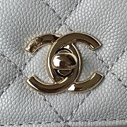 Chanel Coco Handle Flap Bag Light Blue Caviar Gold 24cm - 2