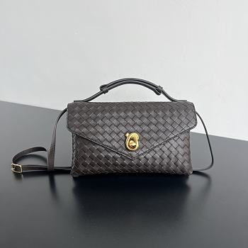 Bottega Veneta Knot Lock Brown Bag 25x16x5.5cm