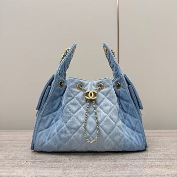 Chanel Cruise 25C Bag Blue Denim Hobo 30x26x14cm