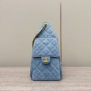 Chanel Cruise 25C Bag Blue Denim Hobo 30x26x14cm - 4