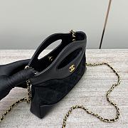 Chanel Nano 31 Bag Black Suede Leather 20.5x17.5cm - 3