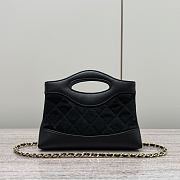 Chanel Nano 31 Bag Black Suede Leather 20.5x17.5cm - 2