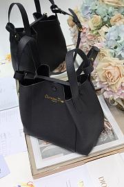 Dior Medium Signature Bucket Bag Black 24x23x14cm - 4