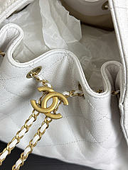 Chanel 25 Small Handbag White Calfskin Gold 30x26x14cm - 3