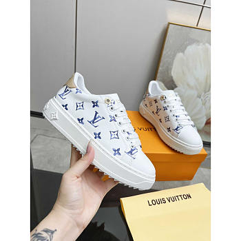 Louis Vuitton LV Blue Logo Trainer Sneaker White