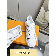 Louis Vuitton LV Blue Logo Trainer Sneaker White - 4