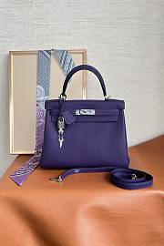 Hermes Kelly Bag Togo Purple Silver 25cm - 1