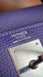 Hermes Kelly Bag Togo Purple Silver 25cm - 6