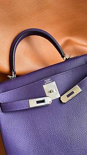 Hermes Kelly Bag Togo Purple Silver 25cm - 3