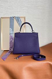 Hermes Kelly Bag Togo Purple Silver 25cm - 4