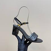 Fendi Delfina Black FF Sandals Heel 6.5cm - 4