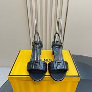 Fendi Delfina Black FF Sandals Heel 6.5cm - 3