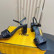 Fendi Delfina Black FF Sandals Heel 6.5cm - 2