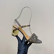 Fendi Delfina Brown FF Jacquard Sandals Heel 6.5cm - 5