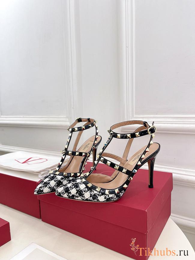 Valentino Rockstud Pumps Fabric Heel 10cm - 1
