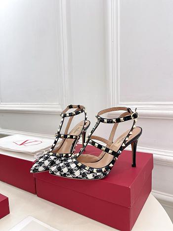 Valentino Rockstud Pumps Fabric Heel 10cm