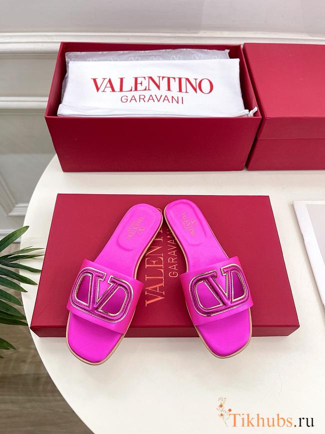 Valentino Fuchsia Pink Slides - 1