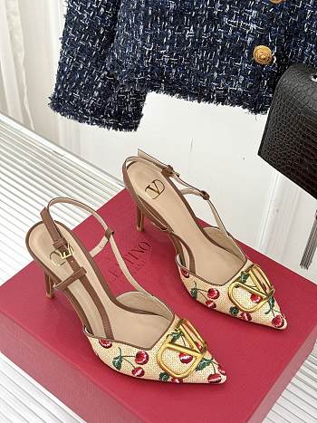 Valentino Vlogo Cherryfic 80mm Back Strap Pumps