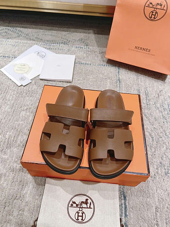 Hermes Chypre Dark Brown Sandal