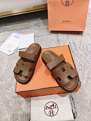 Hermes Chypre Dark Brown Sandal - 2