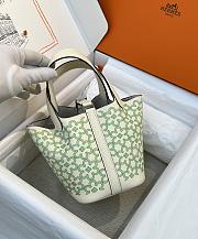 Hermes Picotin Lock 14 Mini Handbag Green Silver 14cm - 4