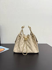 Chanel 25 Small Handbag Beige Calfskin Gold 30x26x14cm - 1