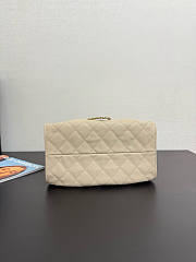 Chanel 25 Small Handbag Beige Calfskin Gold 30x26x14cm - 6