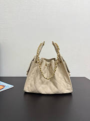 Chanel 25 Small Handbag Beige Calfskin Gold 30x26x14cm - 5