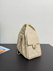 Chanel 25 Small Handbag Beige Calfskin Gold 30x26x14cm - 4
